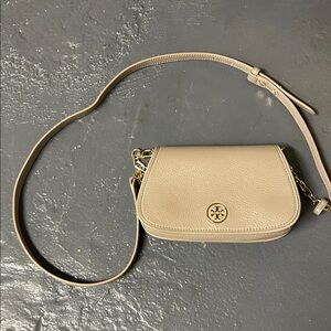 Tory Burch limited edition top handle mini bag. Soft pebble leather.